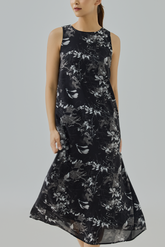Caitlin Floral Printed Midi A-Line Dress